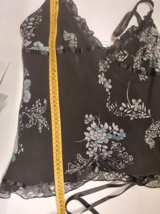 2 Top Rebecca Tg 44 Nero Multicolor