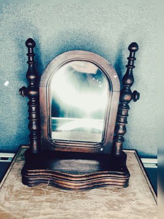 Espelho de toucador giratório madeira