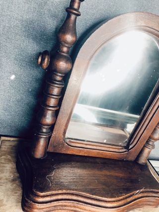 Espelho de toucador giratório madeira