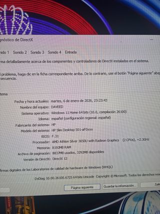 Ordenador Sobremesa HP Negro/Gris