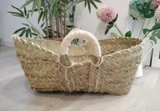 Leñero Esparto Natural Estilo Boho