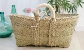 Leñero Esparto Natural Estilo Boho