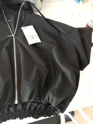 Cazadora Zara Negra Corta Niña/Mujer
