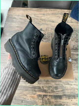 Botas Dr. Martens Negras Piel Cremallera