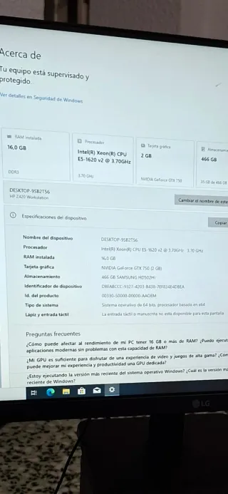 Ordenador Gaming Intel Xeon 16GB