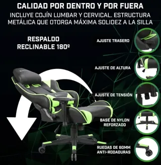 Silla Gamer Newskill Negra y Verde