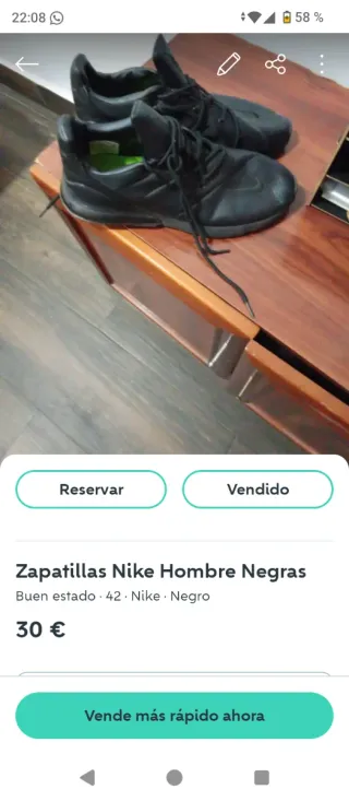 Zapatillas Nike Hombre Negras Talla 42