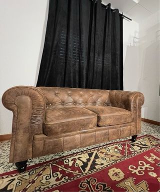 Sofá Chesterfield Marrón Seminuevo