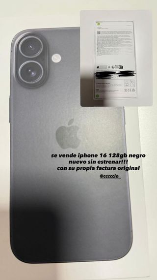 iPhone 16 128GB Negro Nuevo