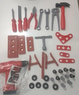 Set herramientas juguete rojo niños
