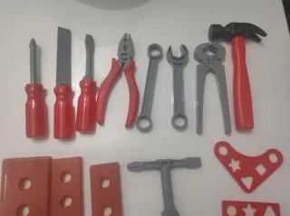 Set herramientas juguete rojo niños