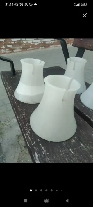 Tulipa lámpara piedra mármol alabastro vintage