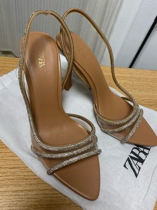 Zapato transparente ocasion pedreria Zara 37
