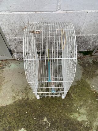 Jaula para pájaros blanca