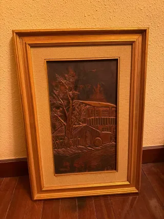 Cuadro antiguo relieve firmado