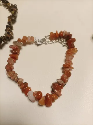 Pulseras Piedras Naturales Chips Cierre Metálico