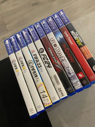 Consola PS4 Slim Negra + 2 Mandos + Juegos