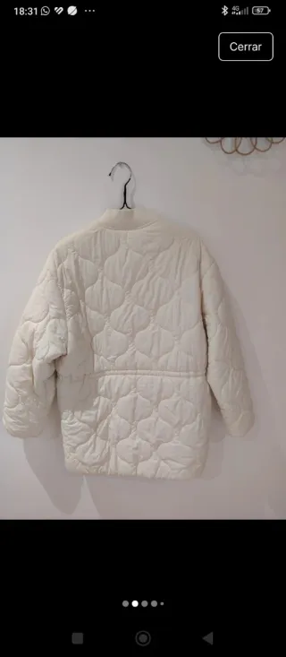 Abrigo acolchado blanco Mango