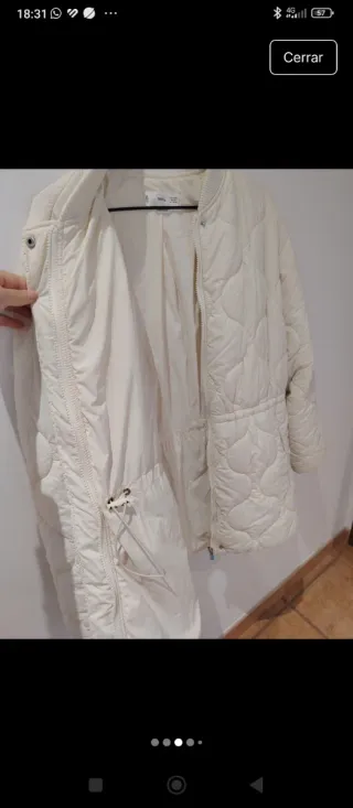 Abrigo acolchado blanco Mango