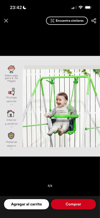 Columpio infantil para bebé, de acero