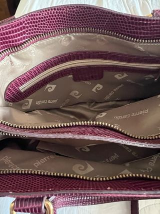 Bolso Pierre Cardin Granate de piel