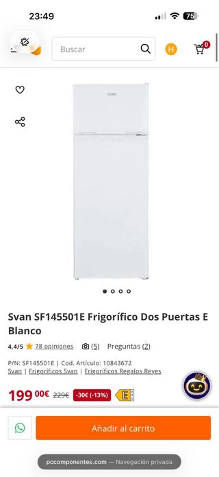 Nevera Svan SF145501E