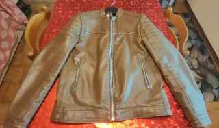 Giubbino uomo similpelle marrone TG M