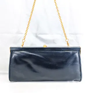 Pochette vintage anni '80 blu e oro