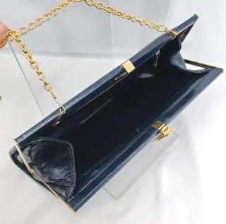 Pochette vintage anni '80 blu e oro