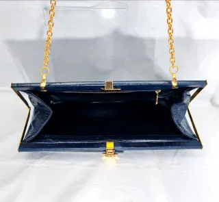 Pochette vintage anni '80 blu e oro