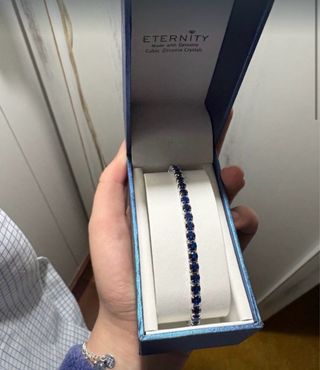 NUEVO Pulsera Eternity Zirconia Azul Plata