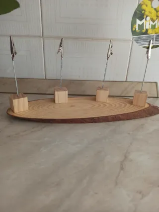 Portafoto in legno con clip