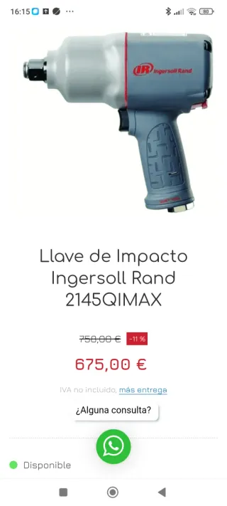 Pistola Neumática Ingersoll Rand 2145Qimax