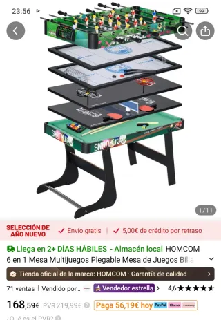 Mesa de juegos 6 en 1 HOMCOM