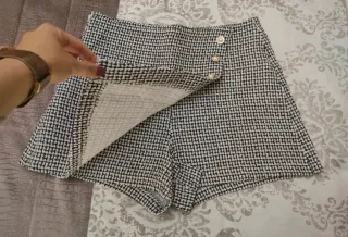 Falda pantalón cuadros botones