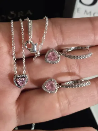 Conjunto  Corazón Plata