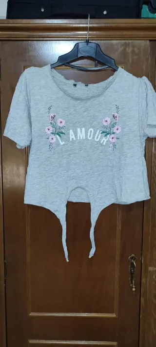 Camiseta sin mangas con flamencos y flores