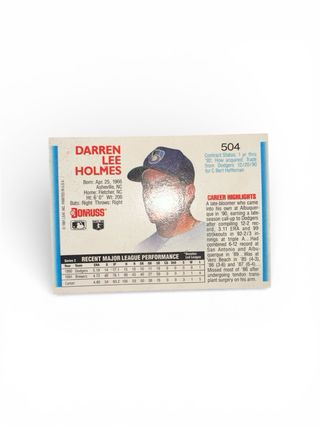 Scheda Baseball Darren Holmes 1992 Donruss #504