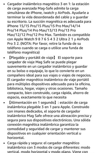 Estación de Carga inalámbrica 3 en 1 para mag-Safe