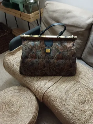 Bolso vintage textil multicolor