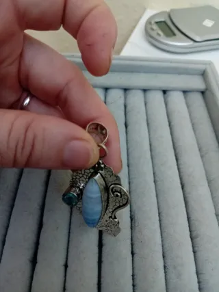 Ciondolo Artigianale con agata e quarzo