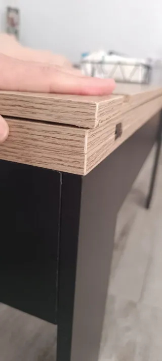 Mesa centro elevable roble y negra