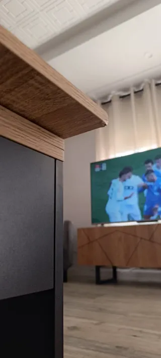 Mesa centro elevable roble y negra