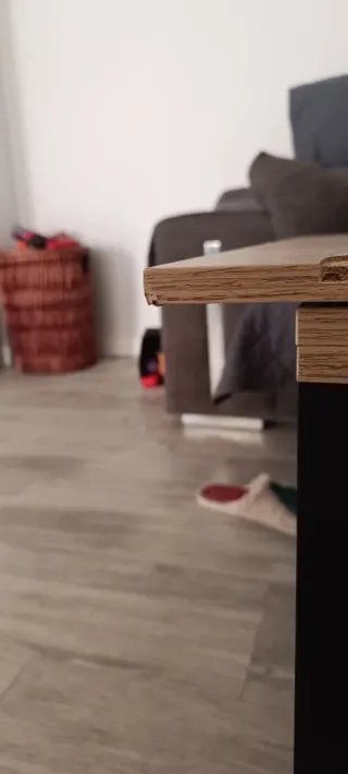 Mesa centro elevable roble y negra