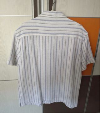 Camisa Zara Rayas Manga Corta Talla L