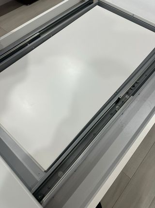 Mesa extensible cristal y aluminio