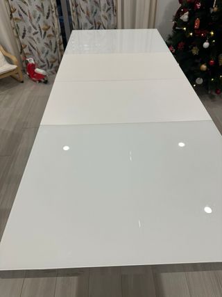 Mesa extensible cristal y aluminio