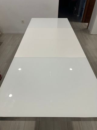 Mesa extensible cristal y aluminio