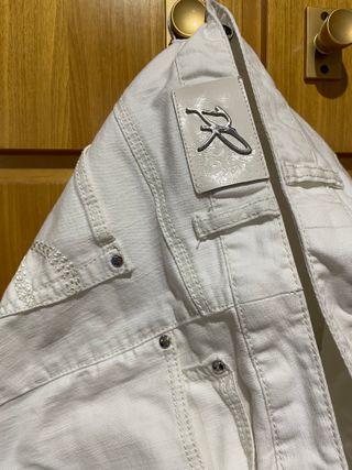 Pantalones Vaqueros Blanco Punto Roma Talla 44