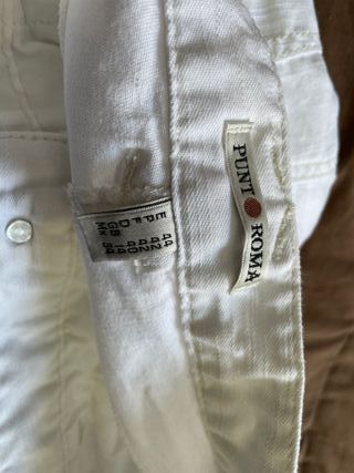 Pantalones Vaqueros Blanco Punto Roma Talla 44